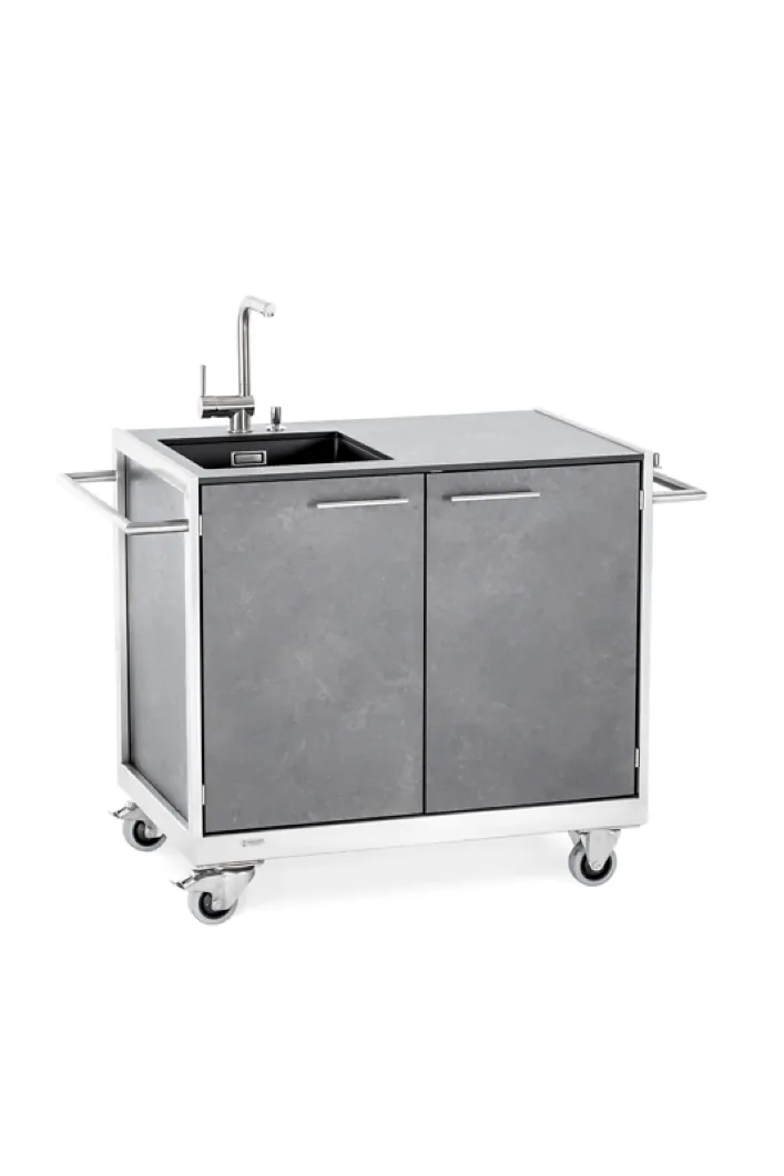 Outdoork�che NIEHOFF �BASIC� Sp�lwagen HPL beton mobiler K�chenwagen
